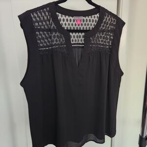 Vince Camuto sleeveless black blouse